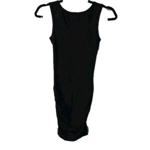 James Perse Ruched Sides Dress Black Sleeveless Women's Size 0 Made In‎ USA